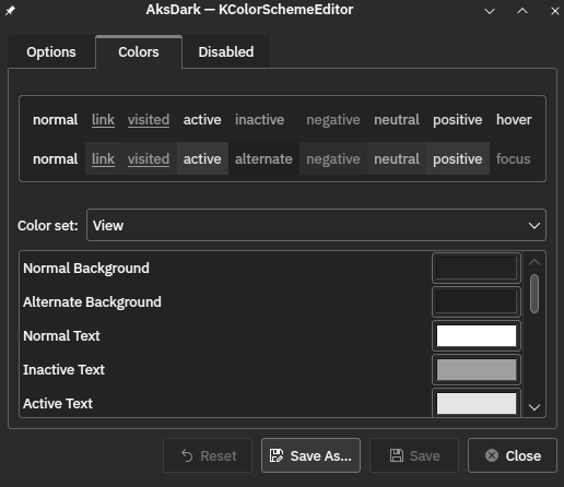 AksDark Colorscheme in black and white