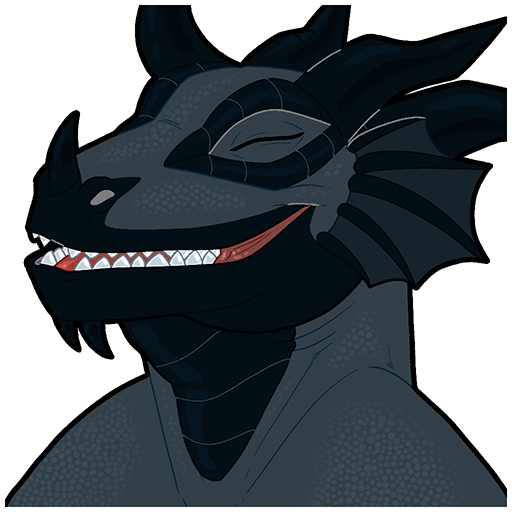 My lizard fursona making an laugh face.